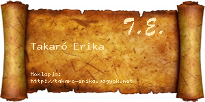 Takaró Erika névjegykártya